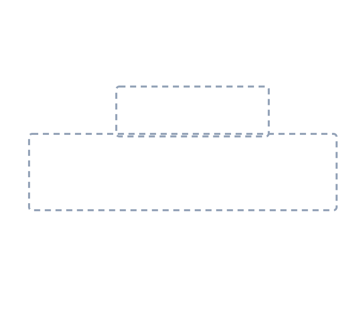 Drawing a car, step 1: Sketch the two rectangles lightly, one big and one smaller on top.