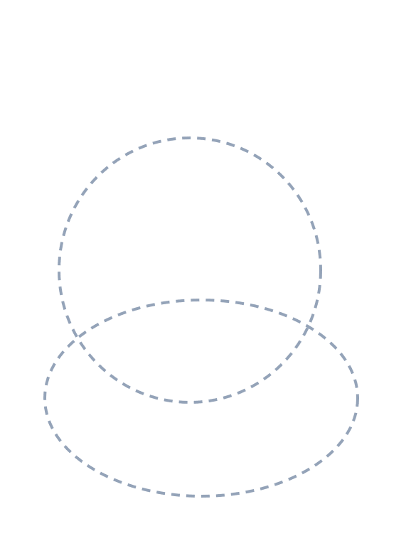 Drawing a rabbit, step 1: Lightly sketch one circle for the head and one wide oval for the body.