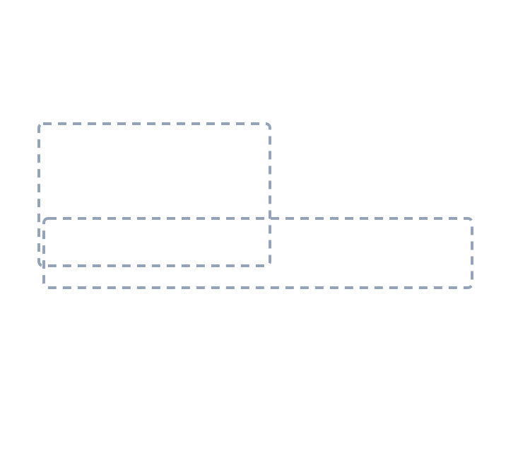 Drawing a truck, step 1: Lightly sketch the two big rounded rectangles, one for the cab and one longer for the truck body.